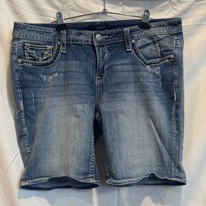 Vigoss Women's Faded Blue Denim Shorts